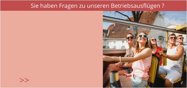 Sie haben Fragen zu unseren Betriebsausflügen ? >>